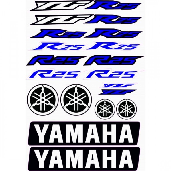 yamaha r 25 sticker etiket a4 boy lacivert