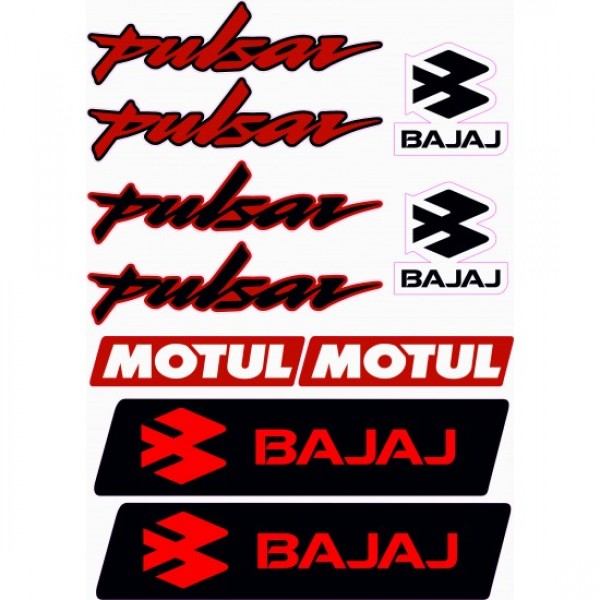 bajaj pulsar etiket sticker seti  kırmızı