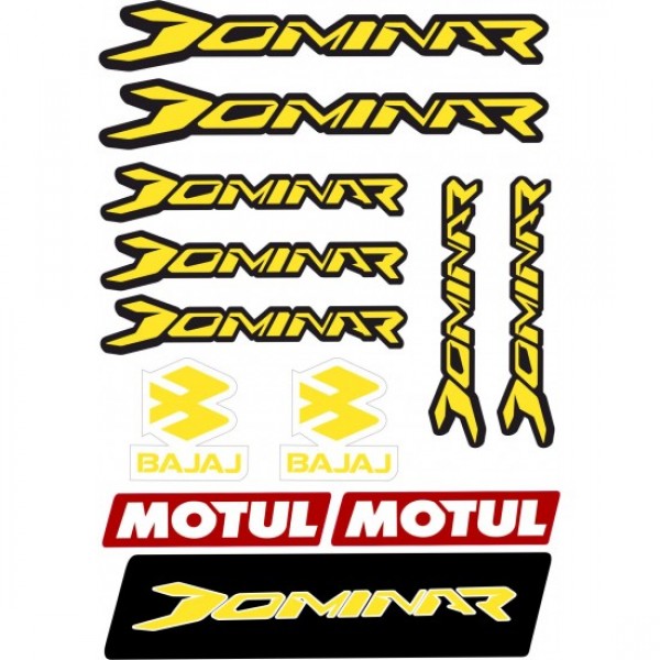 BAJAJ DOMİNAR ETİKET STİCKER SETİ SARI