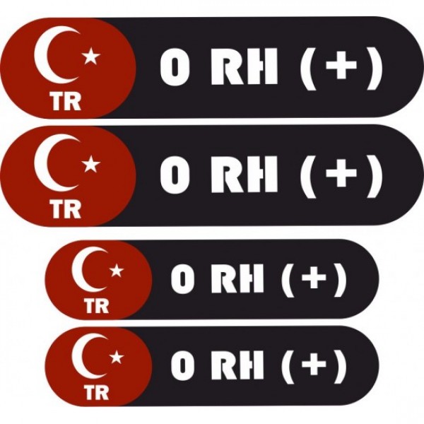 KAN GRUBU  ETİKETİ 4 PARÇA 0 RH(+)