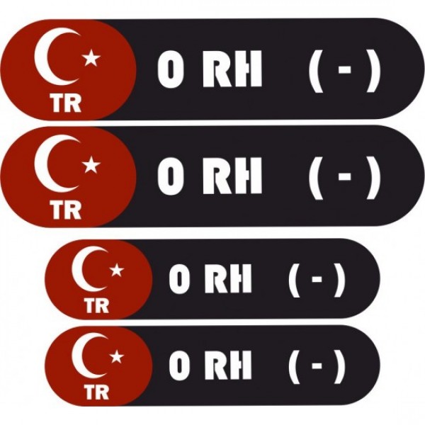 KAN GRUBU  ETİKETİ 4 PARÇA 0 RH(-)