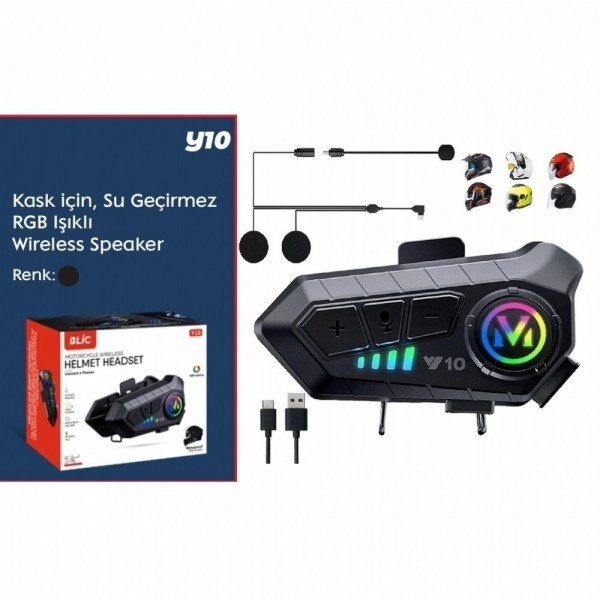 Intercom Y10 Motor Kurye Kask Kulaklık Motosiklet Kulaklık Bluetooth